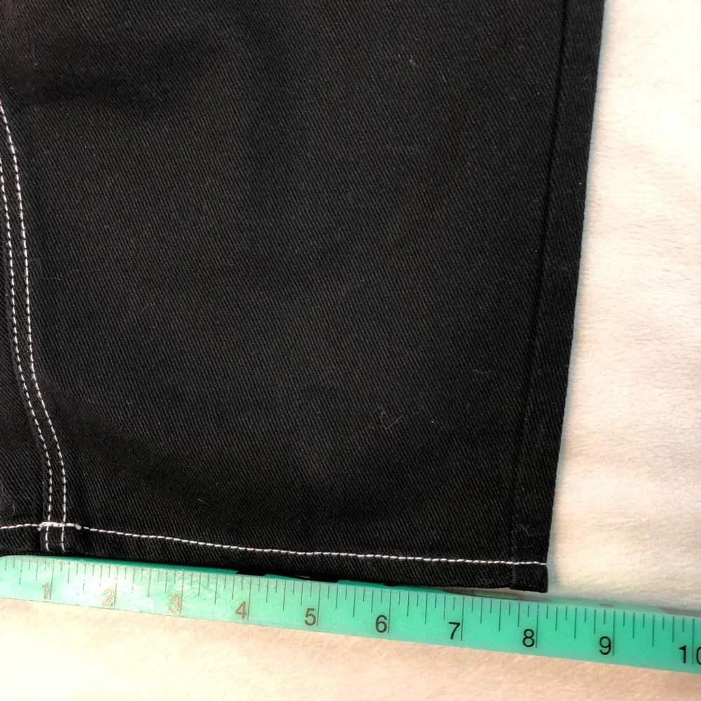 Empyre Black Pants Mens 34x30 Relaxed Skater Grunge Y2K Embroidered Graffiti Cat